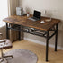 Folding Computer Desk with Storage Rack, 31.5 inch Foldable Desk for Small Spaces, Wood Table
